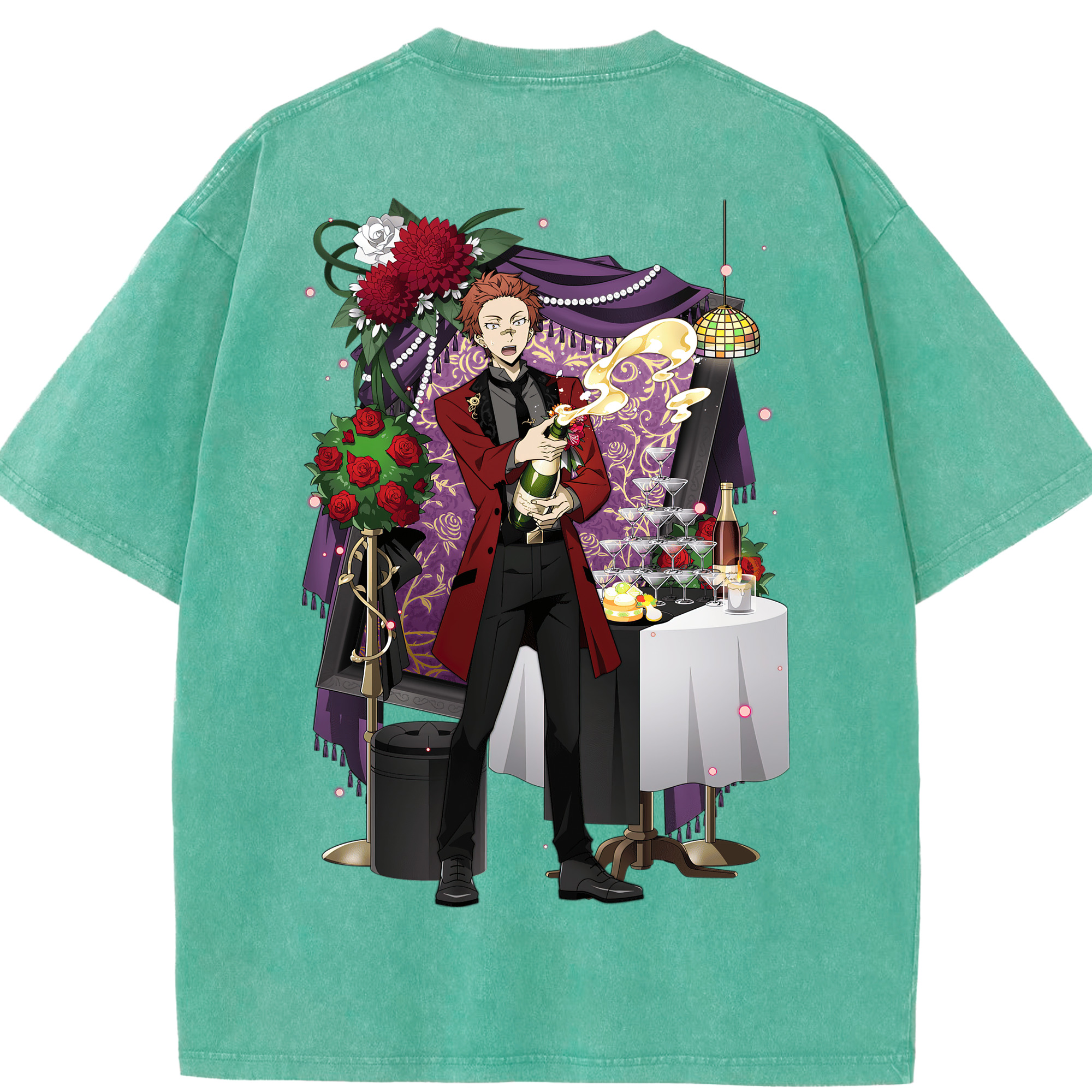 （画像用） 文豪ストレイドッグス Bungo Stray Dogs 綿100% ヴィンテージ風 半袖Tシャツ（背面プリント）